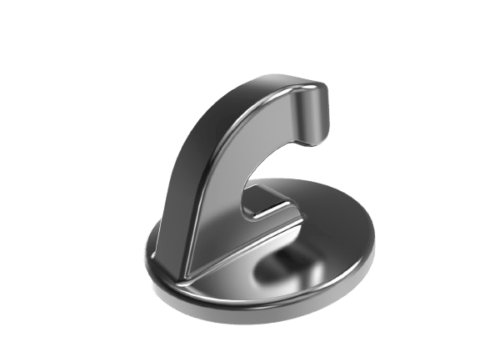 Crochets courbe à coller en métal base mesh